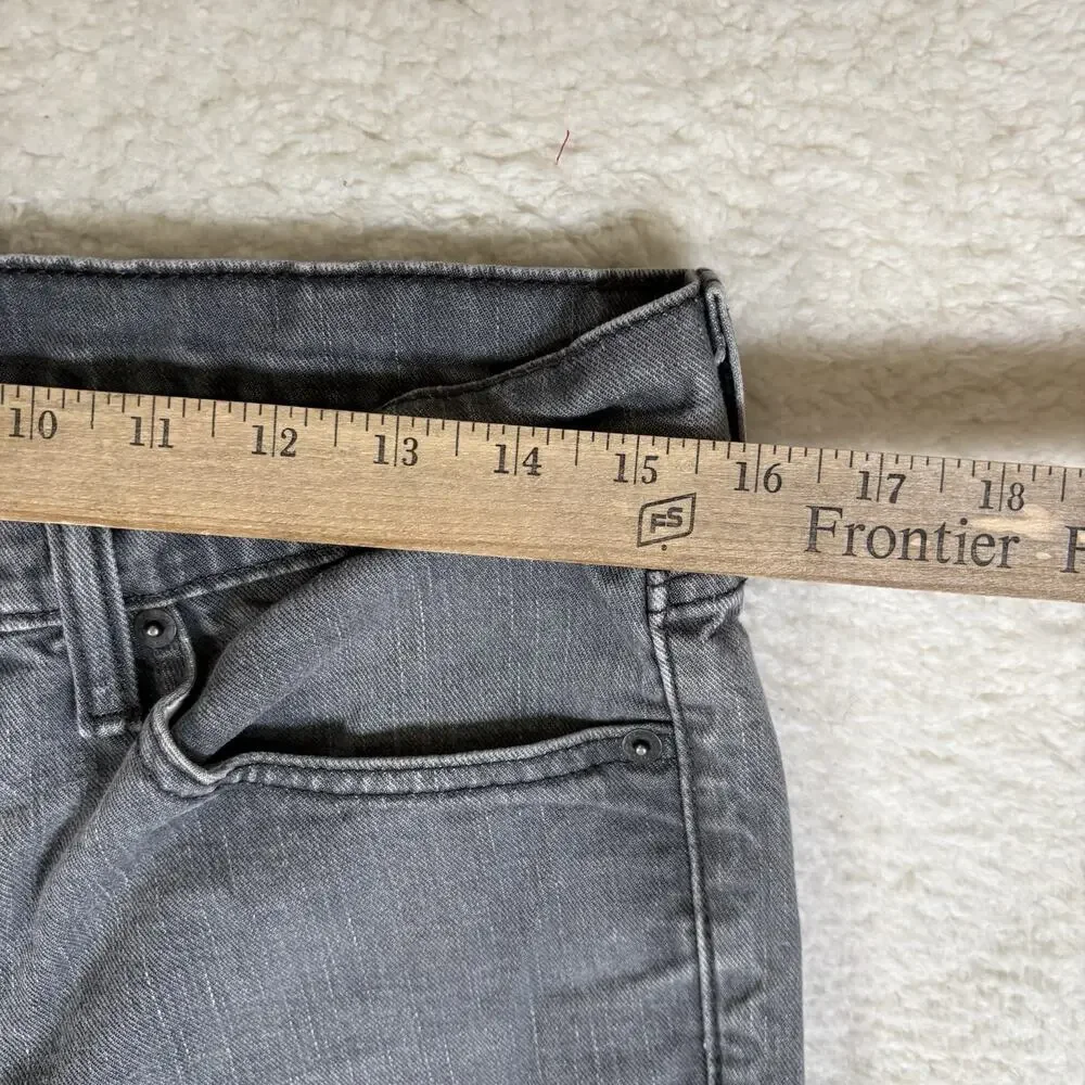 Levis 511 Jeans Mens 33x32 FITS 32x28 Gray Charcoal Wash Slim Fit Stretch Emo